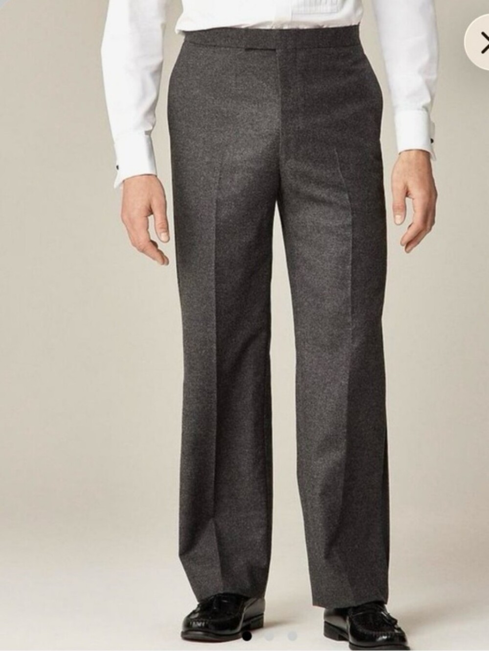 J Crew Limited-edition Relaxed-fit tuxedo pant in English wool flannel CO499